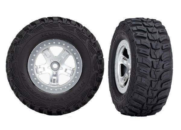 Traxxas 5880X — Traxxas 5880X SCT Satin Chrome Wheels & Kumho Tires (2)