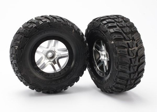 Traxxas 5882 — Traxxas 5882 SCT Satin Chrome & Black Wheels & Kumho Tires (2)