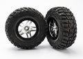 Traxxas 5882R — Traxxas 5882R SCT Satin Chrome & Black Wheels & S1 Kumho Tires (2)