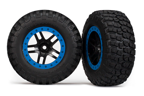 Traxxas 5885A — Traxxas 5885A SCT Black & Blue Wheels with BFGoodrich Tires (2)