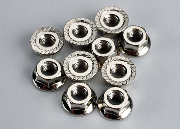 Traxxas 6135 — Traxxas 6135 4 mm Flanged Nuts (10)
