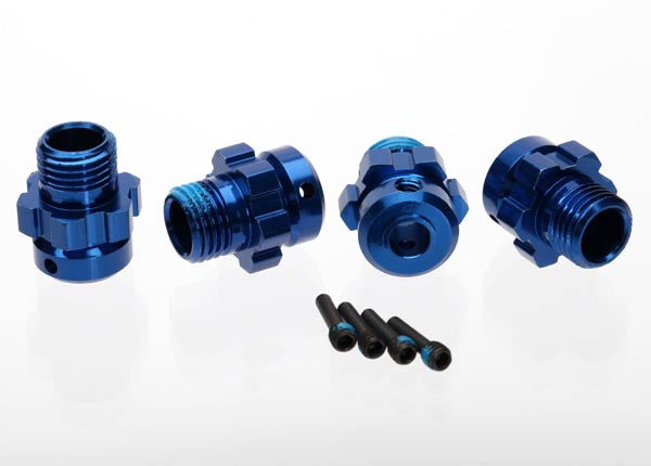 Traxxas 6469 — Traxxas 6469 17 mm Blue Aluminum Splined Wheel Hubs & Nuts (4)