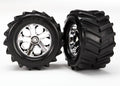 Traxxas 6771 — Traxxas 6771 All-Star 2.8" Chrome Wheels & Maxx Chevron Tires (2)