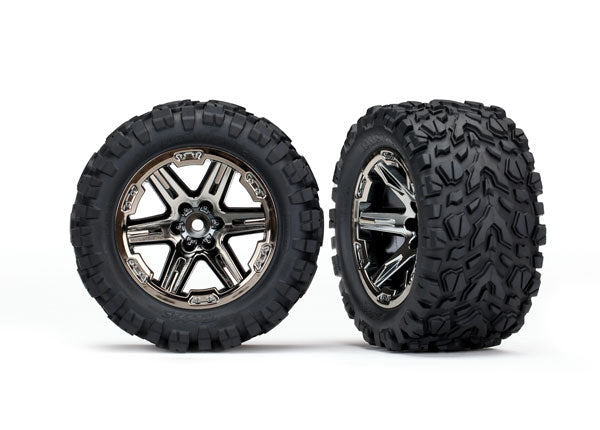 Traxxas 6774X — Traxxas 6774X RXT 2.8" Black Chrome Wheels & Talon EXT Tires (2)
