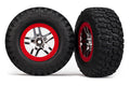 Traxxas 6873A — Traxxas 6873A SCT Chrome and Red Wheels w/ BFG Tires (2)