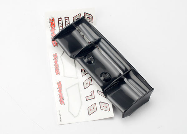 Traxxas 7122 — Traxxas 7122 Black 1/16 E-Revo Wing with Decals