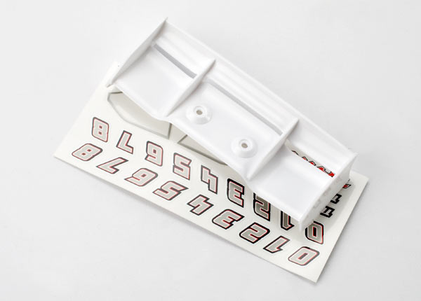Traxxas 7123 — Traxxas 7123 White 1/16 E-Revo Wing with Decals