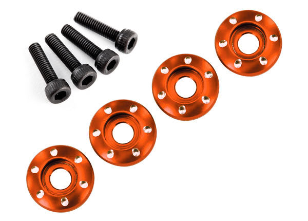 Traxxas 7668X — Traxxas 7668X LaTrax Orange Aluminum Wheel Nut Washers (4)