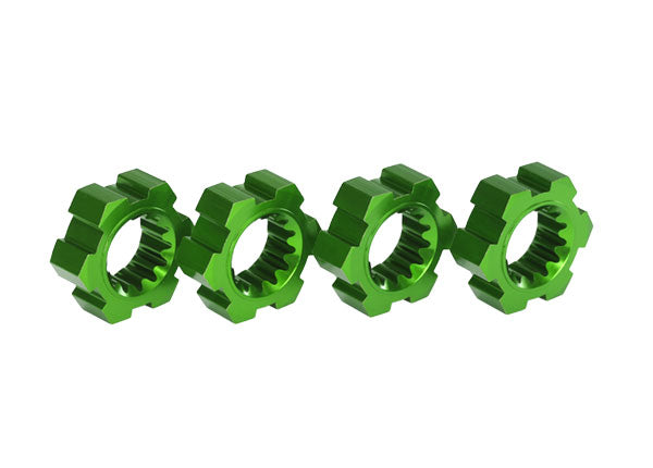 Traxxas 7756G — Traxxas 7756G 24 mm Green Aluminum Splined Hex Wheel Hubs (4)
