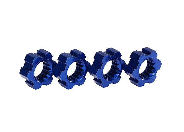Traxxas 7756X — Traxxas 7756X 24 mm Blue Aluminum Splined Hex Wheel Hubs (4)