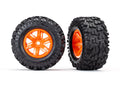 Traxxas 7772T — Traxxas 7772T X-Maxx Orange Wheels w/ Maxx AT Tires (2)