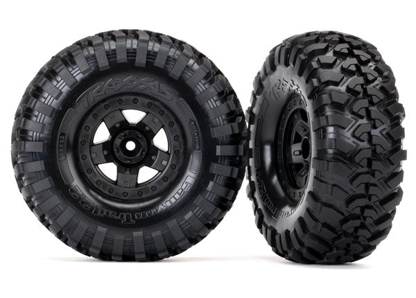 Traxxas 8181 — Traxxas 8181 2.2" Black TRX-4 Sport Wheels w/ Canyon Trail Tires (2)