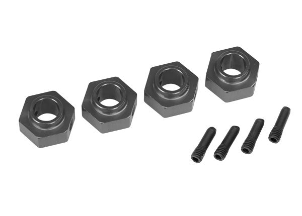 Traxxas 8269A — Traxxas 8269A Gray Aluminum 12 mm Wheel Hubs (4) & Screw Pins