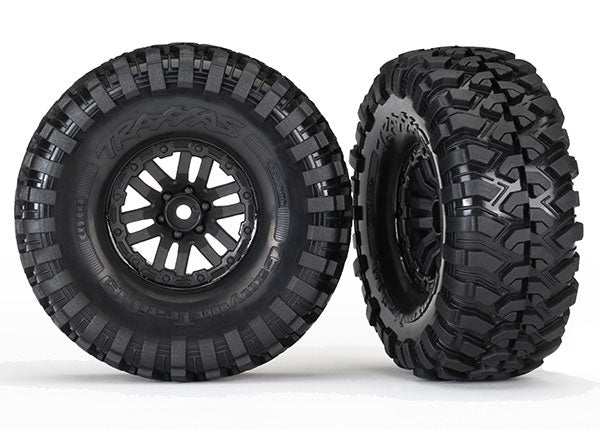 Traxxas 8272 — Traxxas 8272 1.9" Black TRX Wheels with Canyon Trail Tires (2)