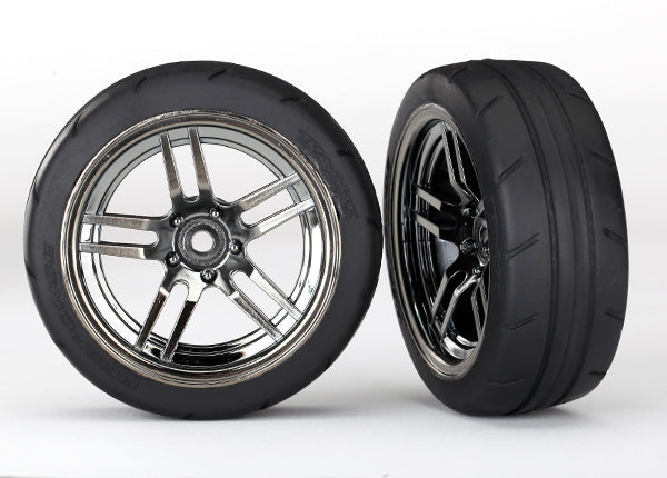 Traxxas 8373 — Traxxas 8373 1.9" Black Chrome Front Wheels & Response Tires (2)