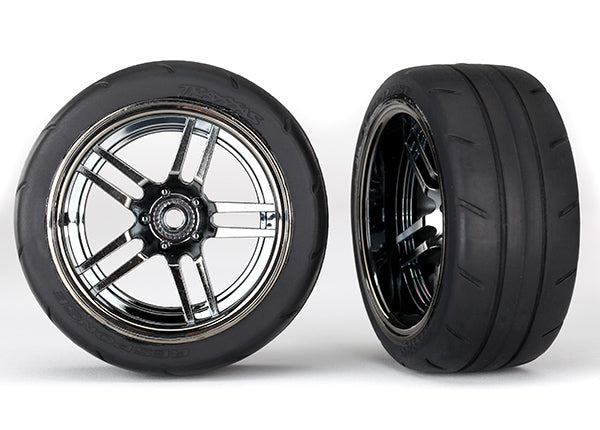 Traxxas 8374 — Traxxas 8374 1.9" Black Chrome Rear Wheels & Response Tires (2)