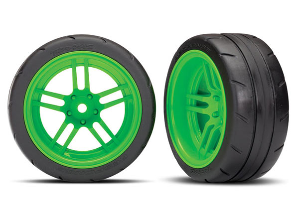 Traxxas 8374G — Traxxas 8374G 1.9" Green Rear Wheels & Response Tires (2)