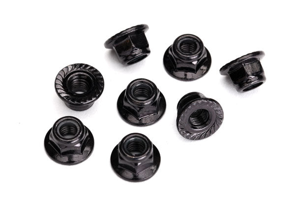 Traxxas 8447 — Traxxas 8447 5 mm Black Flanged Serrated Steel Lock Nuts (10)
