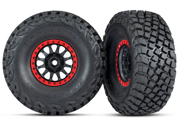 Traxxas 8474 — Traxxas 8474 Method Black & Red Wheels w/ BFG Tires (2)
