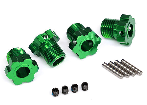 Traxxas 8654G — Traxxas 8654G 17 mm Green Aluminum Splined Wheel Hubs (4)
