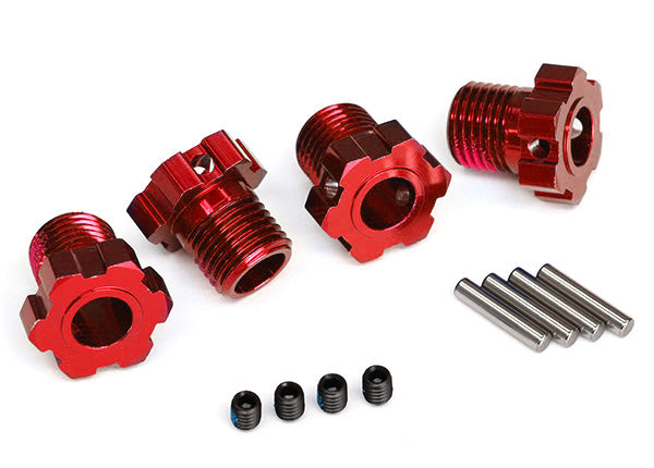 Traxxas 8654R — Traxxas 8654R 17 mm Red Aluminum Splined Wheel Hubs (4)