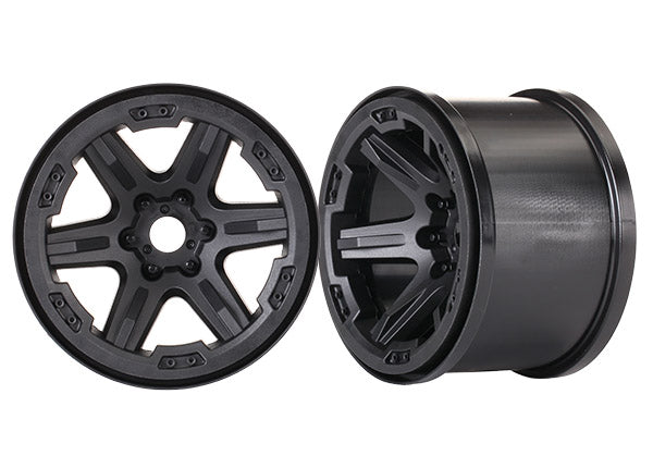 Traxxas 8671 — Traxxas 8671 3.8" Black 6-Spoke Wheels (2)
